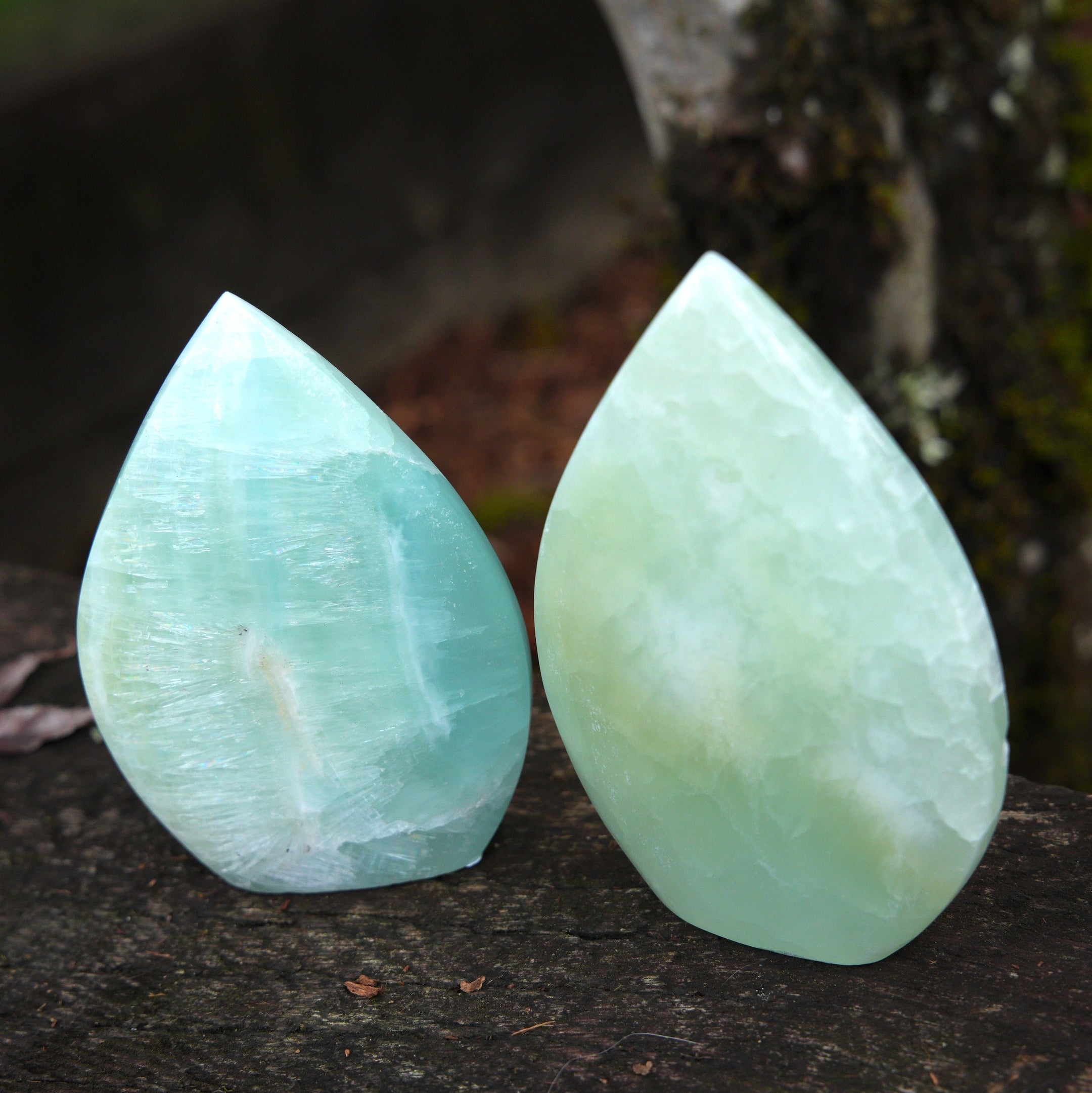 Beautiful Pistachio Calcite Gemstone Leaf Carving – Handcrafted with Calming Properties, Various Options