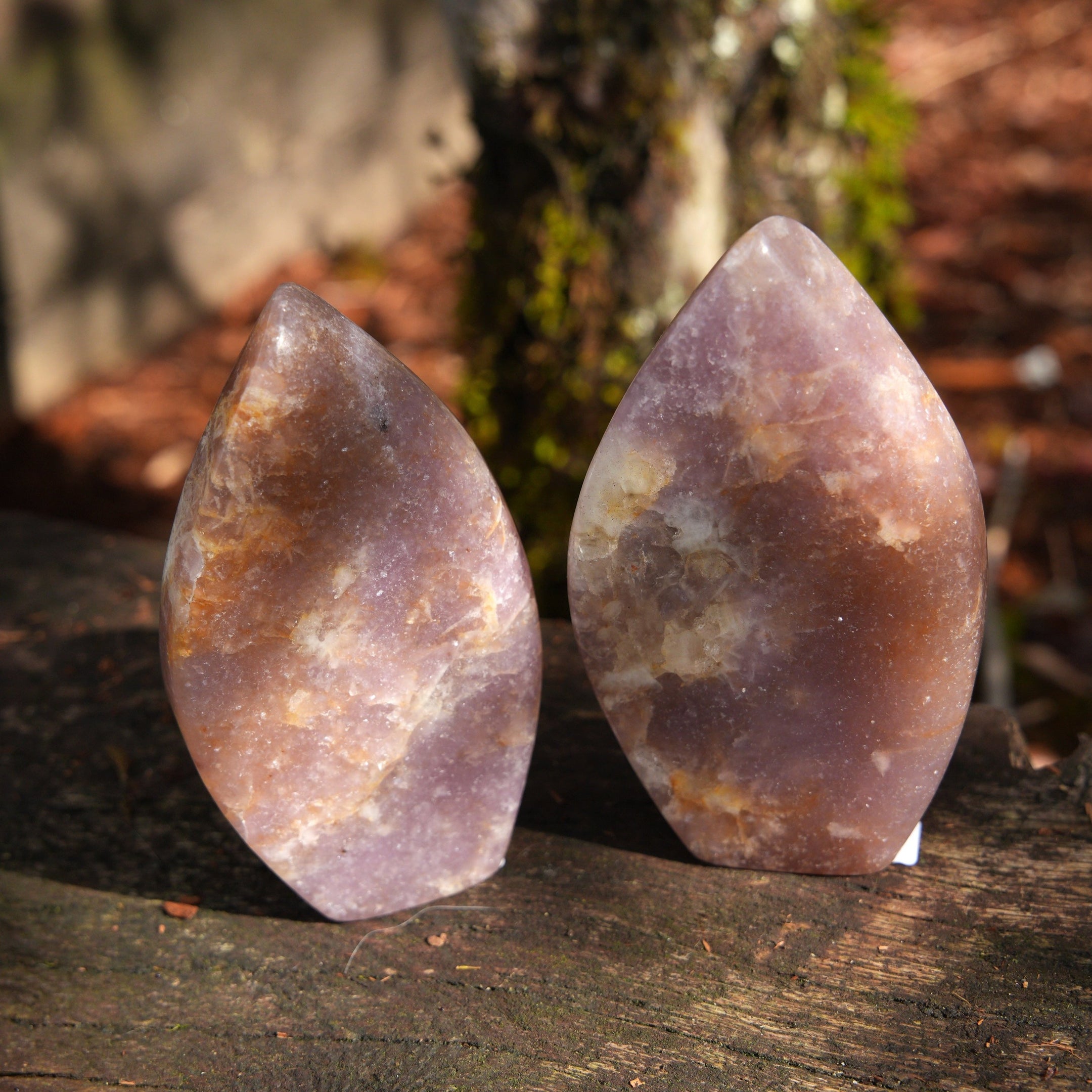 Beautiful Lepidolite Gemstone Leaf Carving – Handcrafted with Calming Properties, Various Options